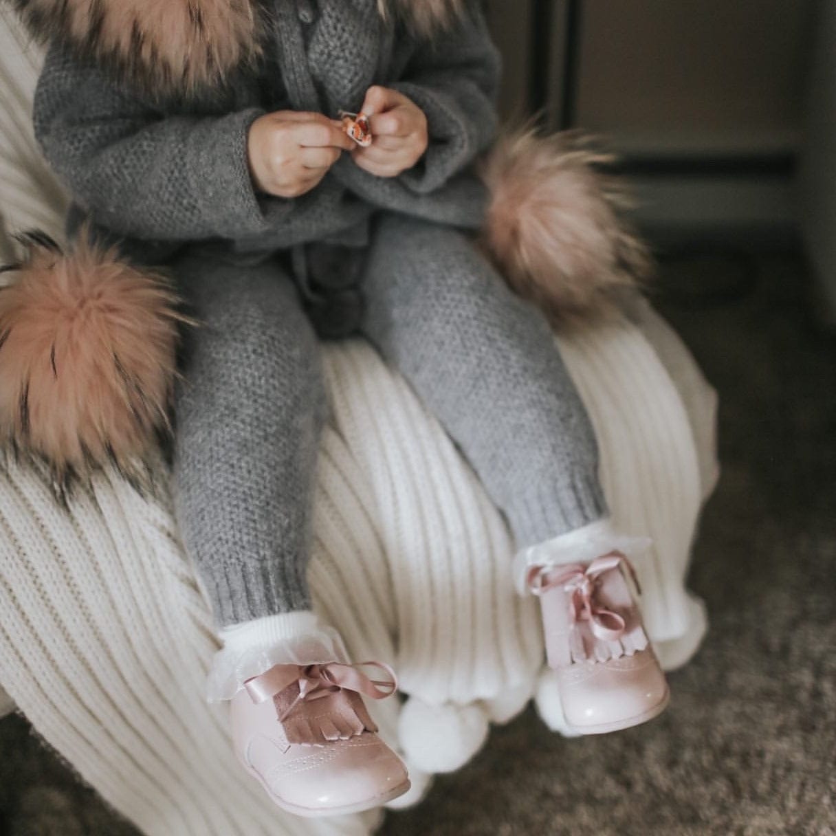 Knit Cashmere Pom Pants - Petit Maison Kids