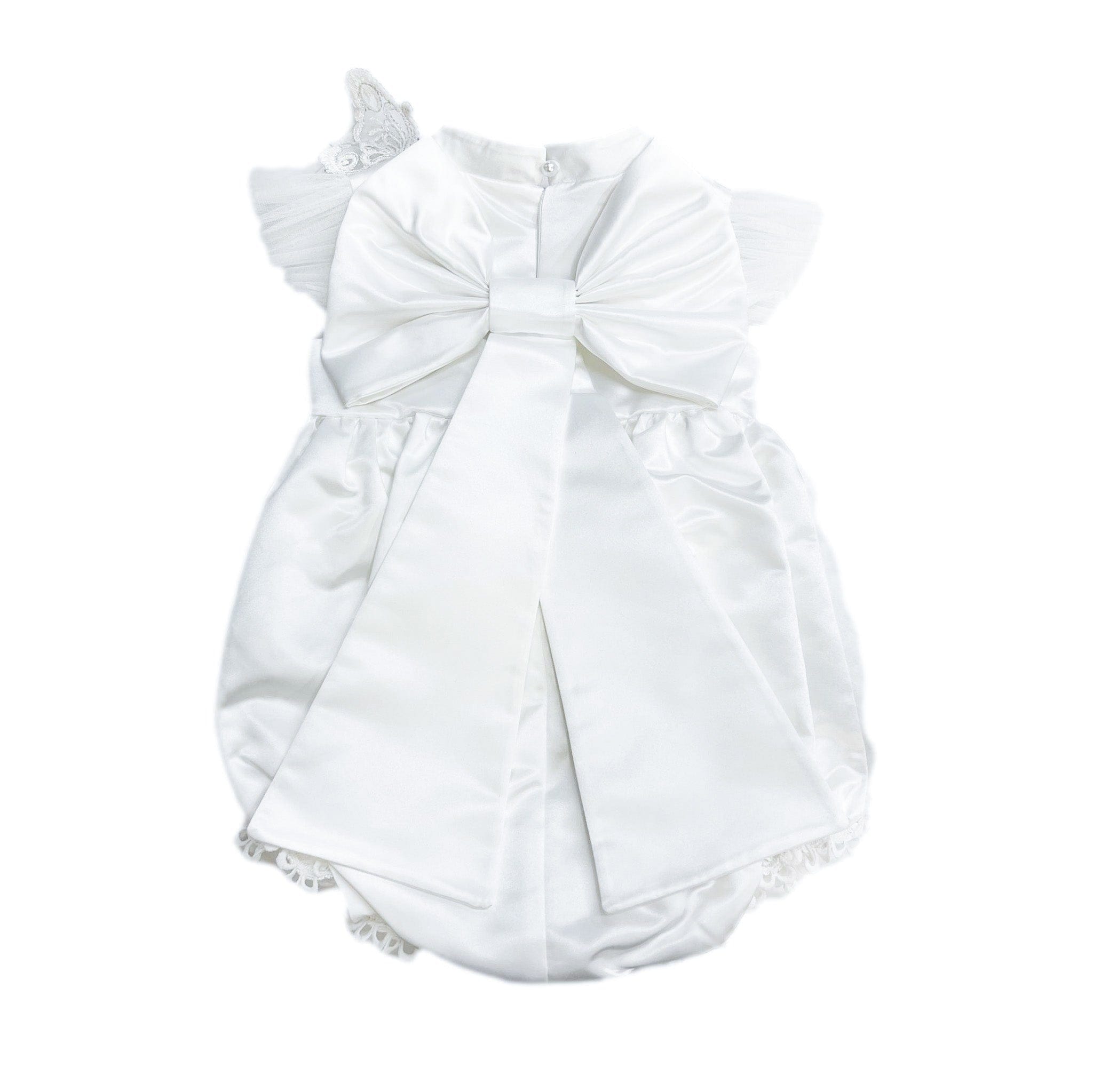 Butterfly White Satin Ceremony Romper