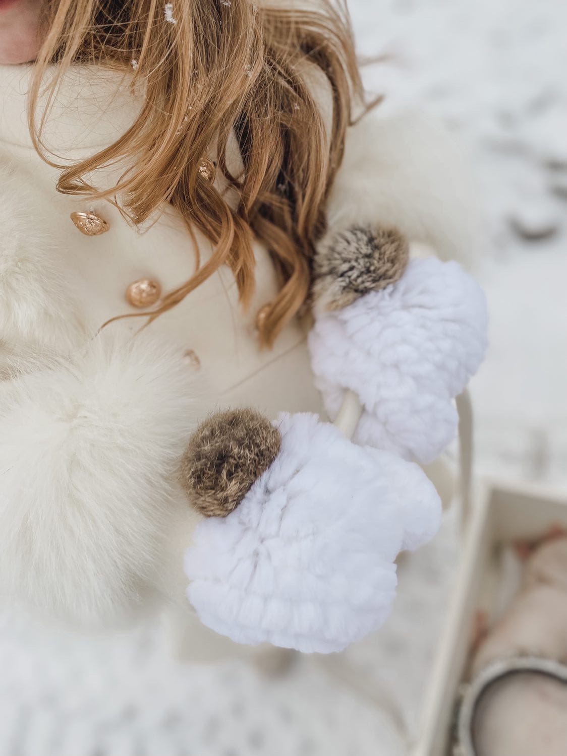 Rabbit Fur Mittens - Petite Maison Kids