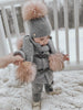 Honeycomb Grey Cashmere Beanie Hats - Petite Maison Kids