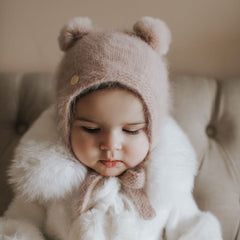 Dusty Pink Cashmere Teddy Hat - Petit Maison Kids