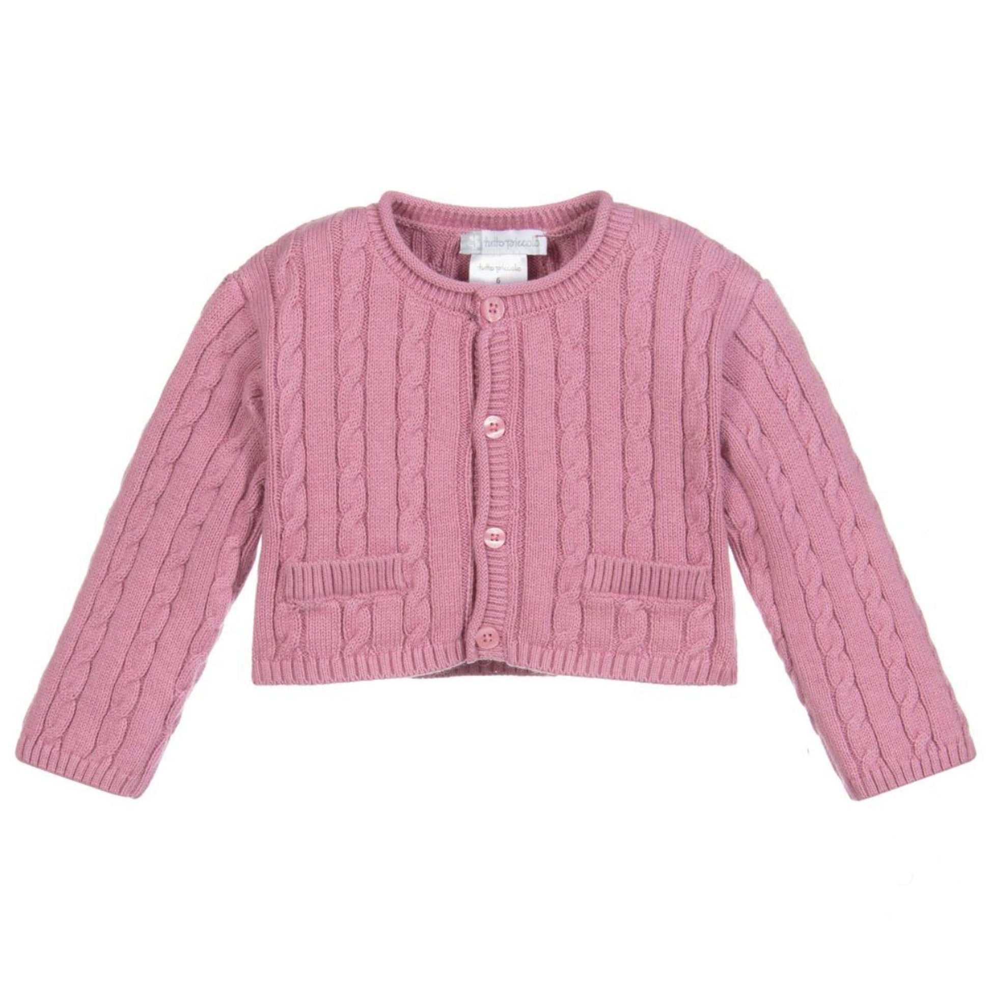Mauve Knitted Cotton Cardigan - Petite Maison Kids