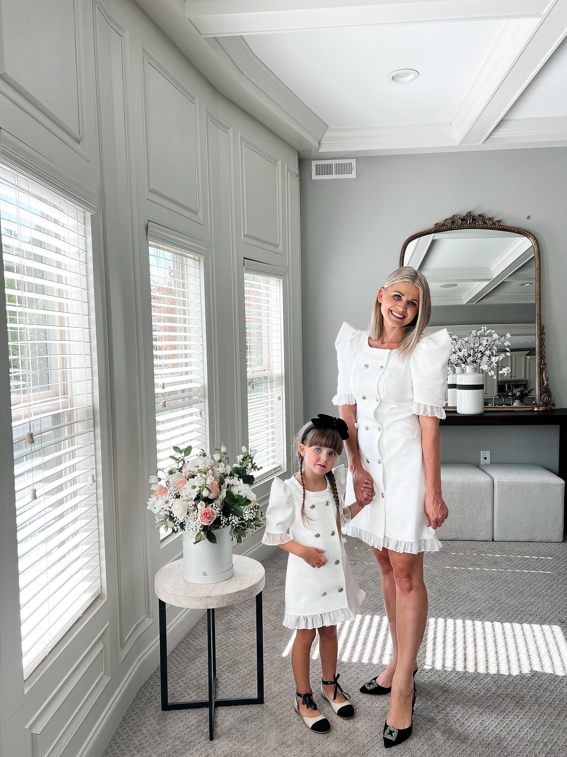 White Tuxedo Mom Dress - Petite Maison Kids