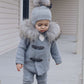 Cashmere Pram Coat with Grey Trim - Petit Maison Kids