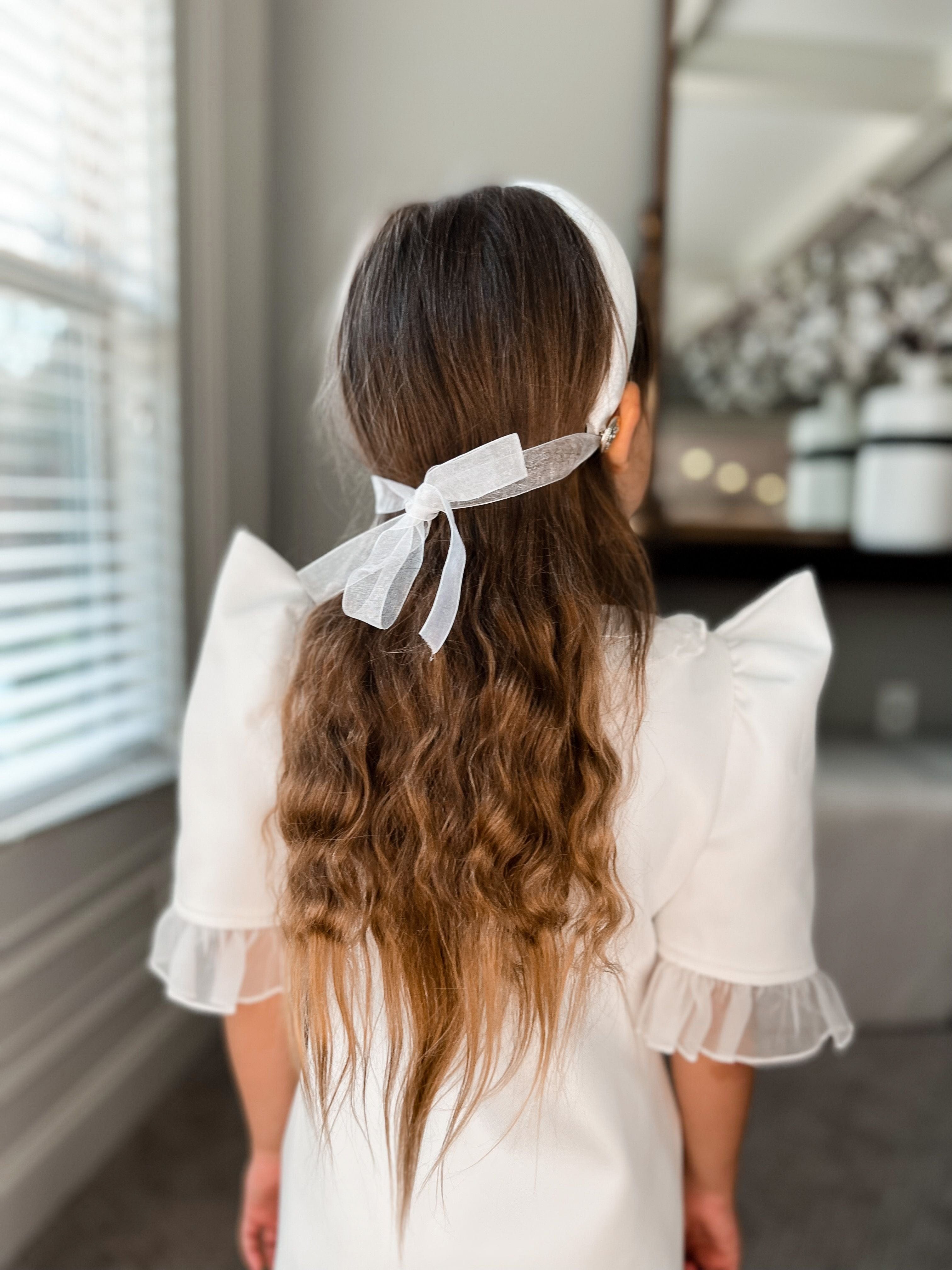 White Satin Headband - Petite Maison Kids