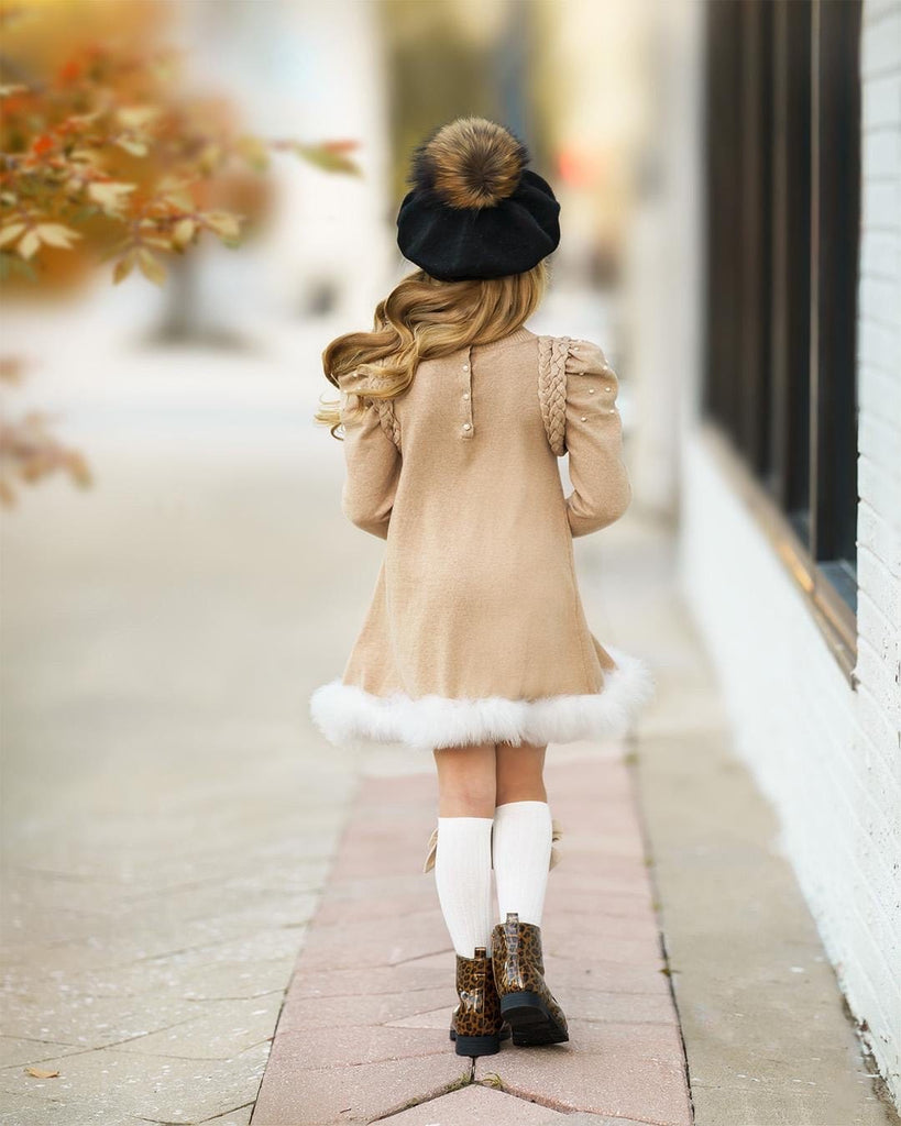 SANDBEIGE KNITTED DRESS