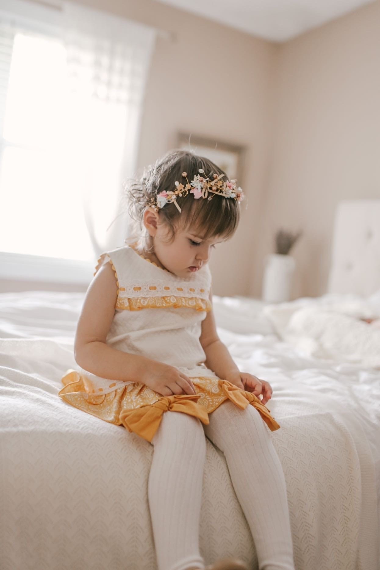 Rose Gold Flower Hair Garland - Petit Maison Kids