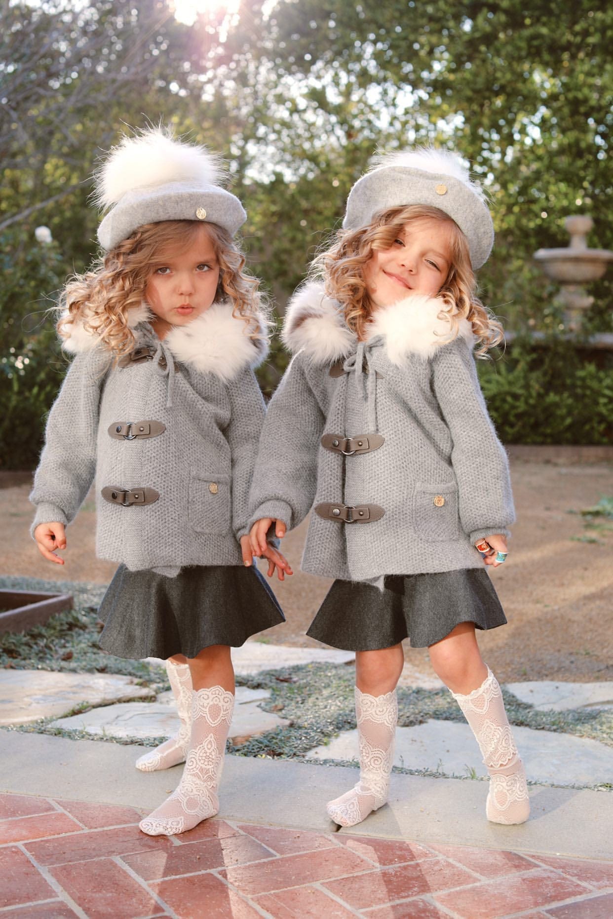 Cashmere Pram Coat with White Trim - Petit Maison Kids