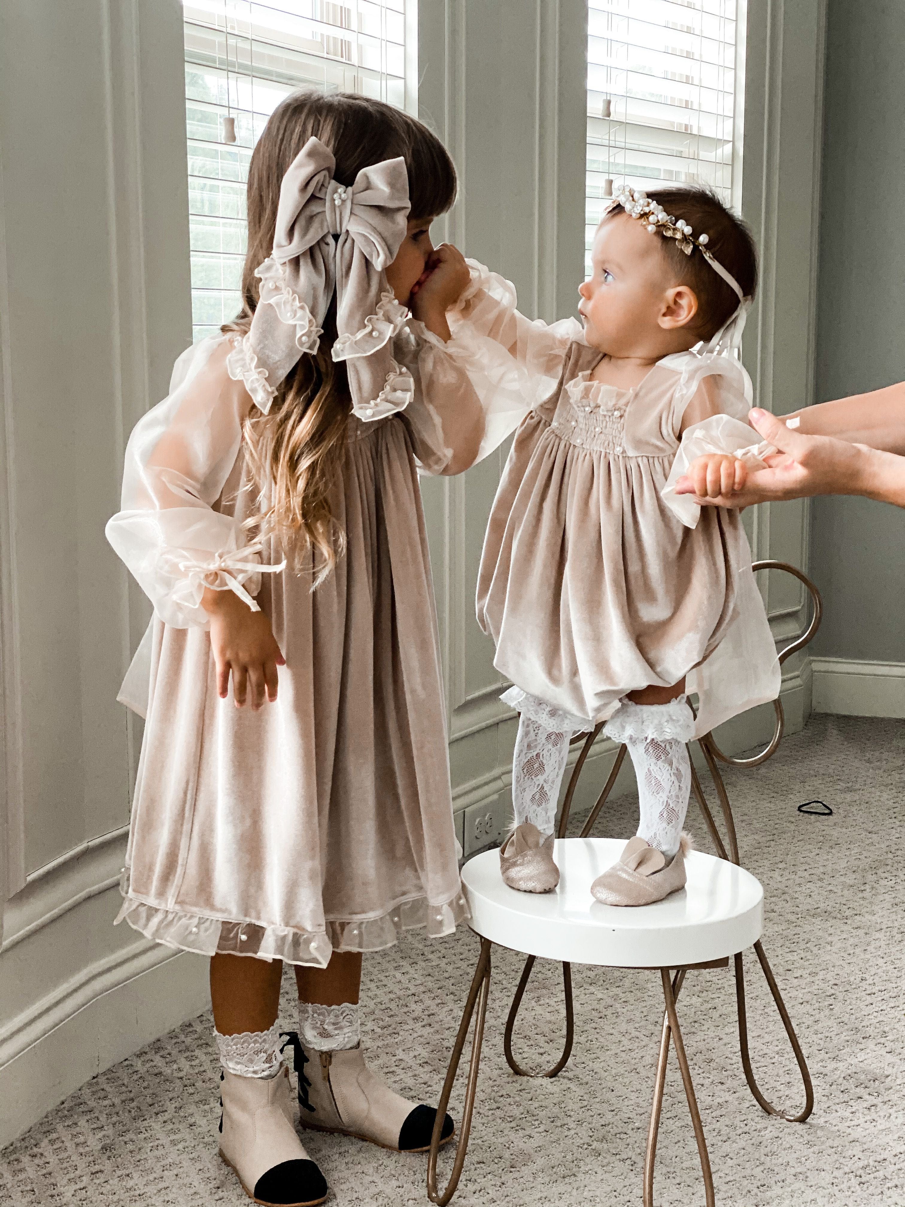 Helena Velour Romper - Petite Maison Kids