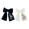 Embroidered Velvet Pearl Hair Bows - Petite Maison Kids