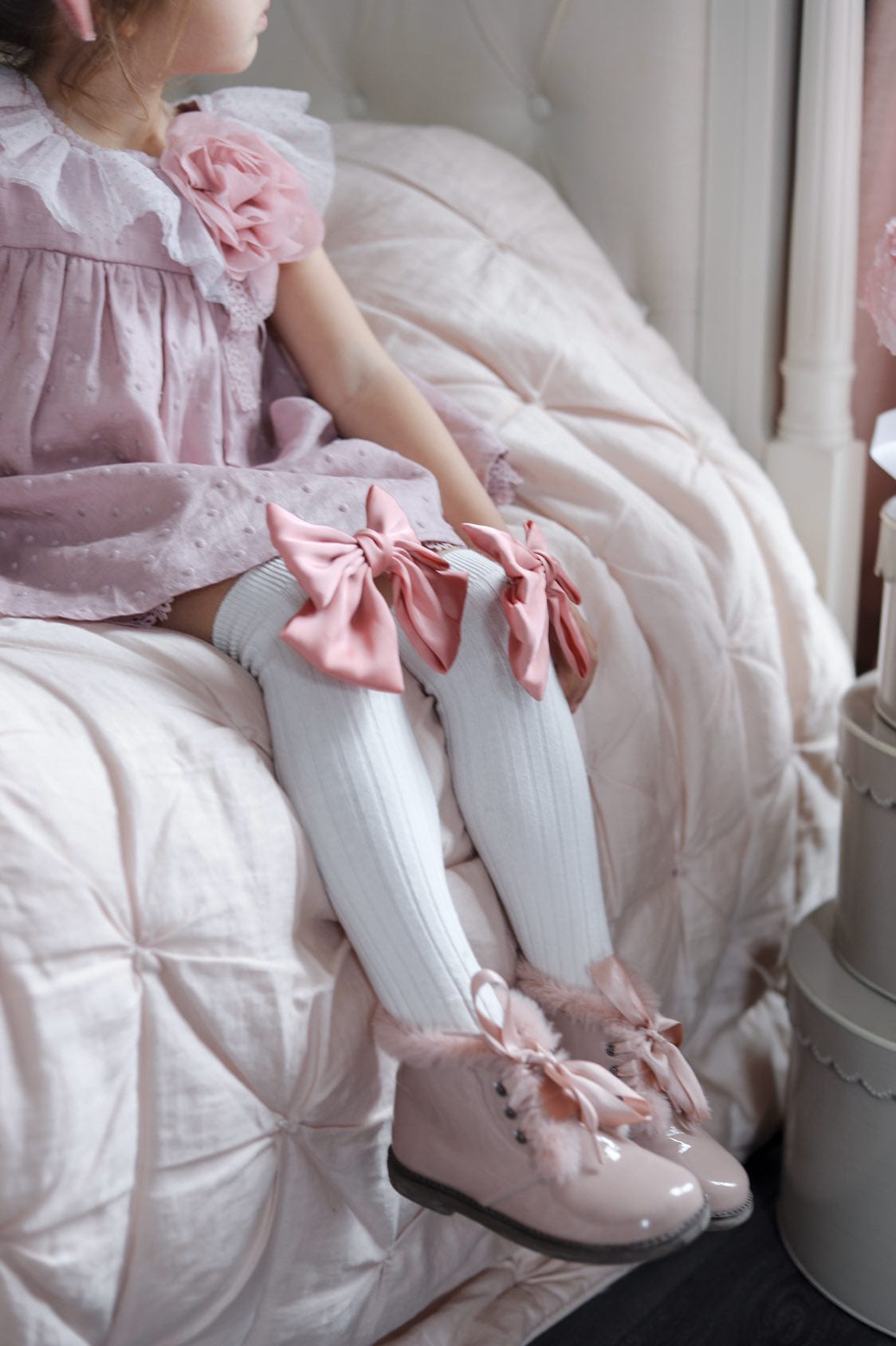 Abigail Satin Bow Socks - Petite Maison Kids