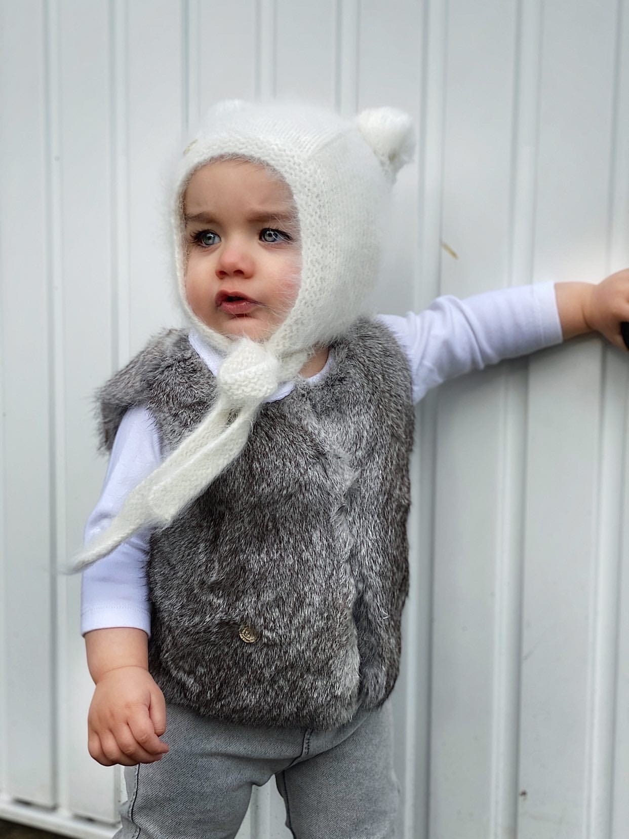 Grey Rabbit Vest - Petit Maison Kids