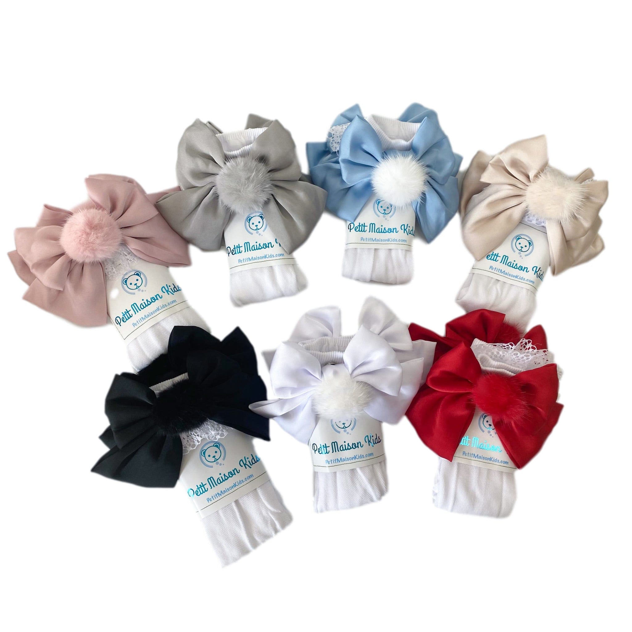 Lana Ruffle Socks with Poms and Bows - Petite Maison Kids