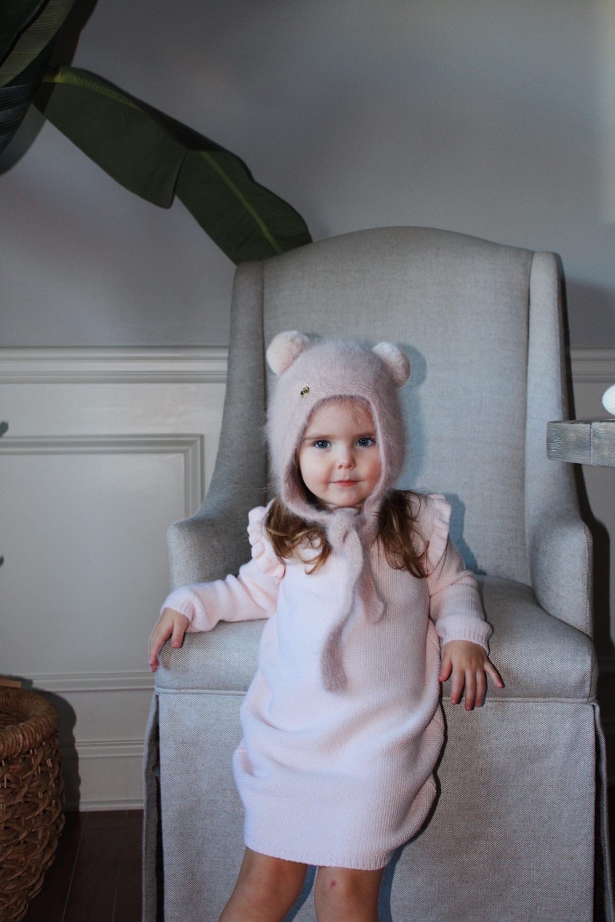 Dusty Pink Cashmere Teddy Hat - Petit Maison Kids