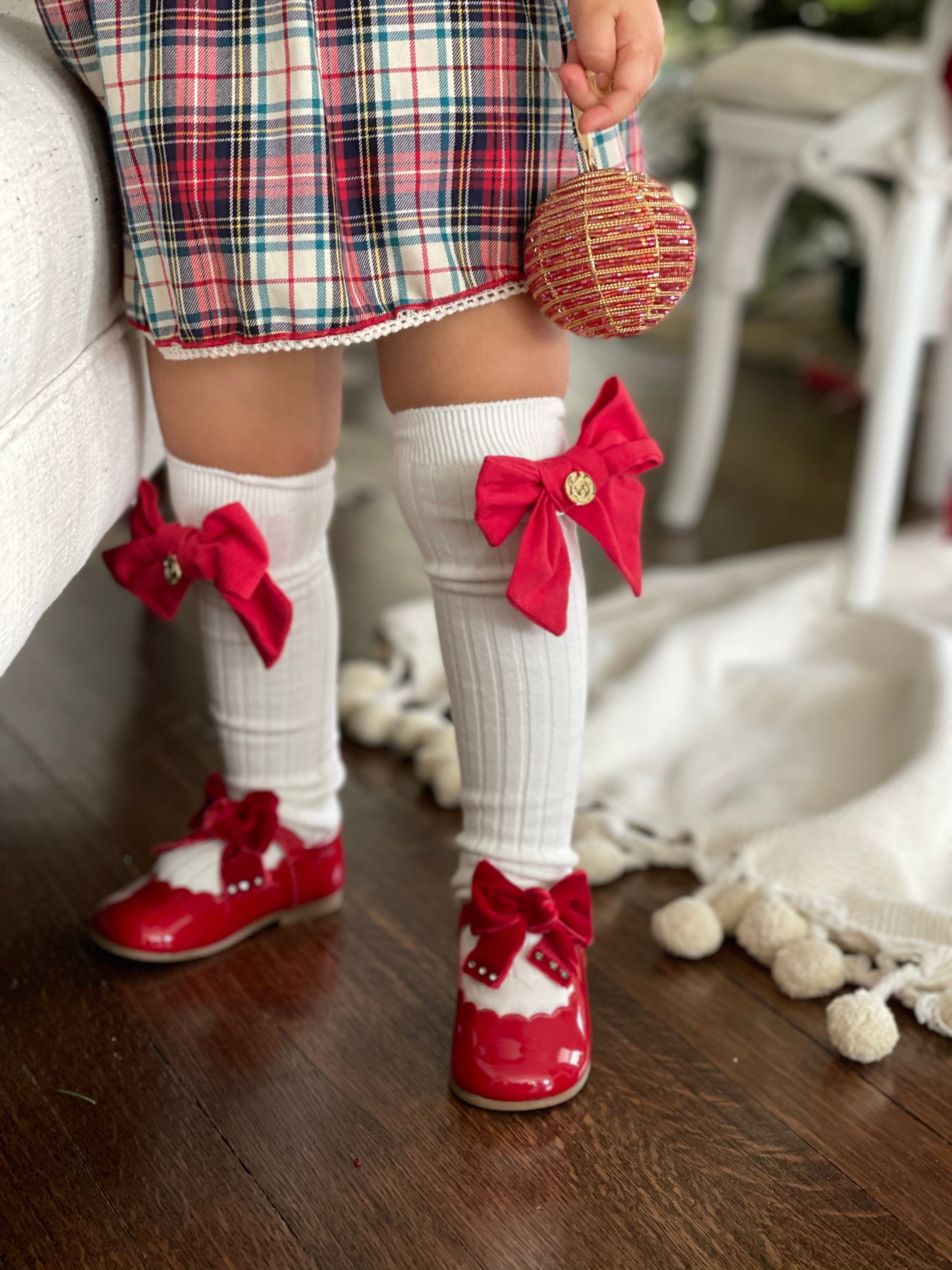 Emma Linen Bow Socks - Petite Maison Kids