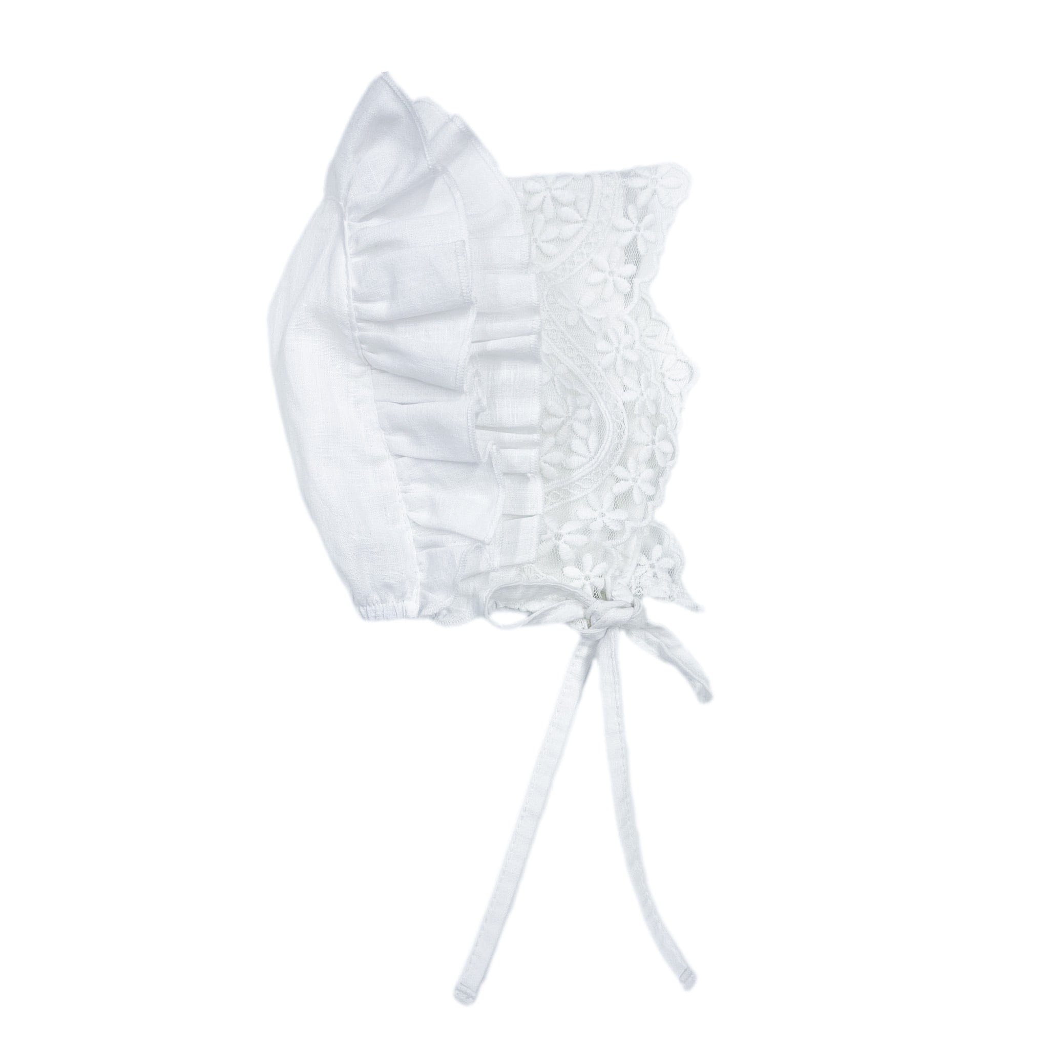 Katherine Embroidered Linen Bonnet - Petite Maison Kids