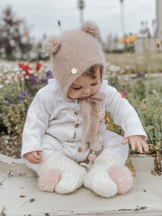 Dusty Pink Cashmere Teddy Hat - Petite Maison Kids