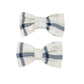Checkered Linen Pigtail Bows - Petite Maison Kids