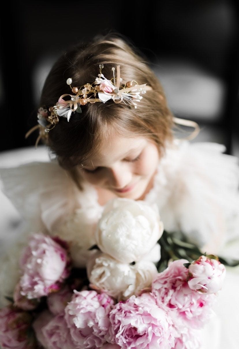 Rose Gold Flower Hair Garland - Petite Maison Kids