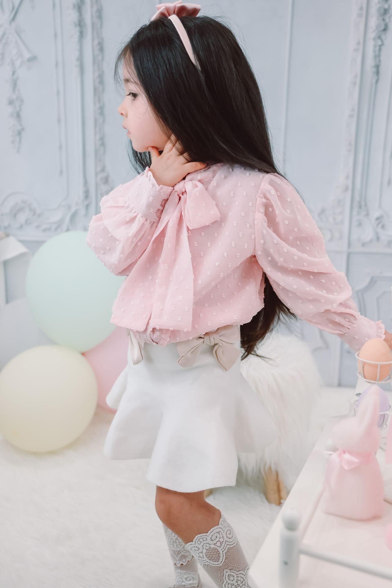 Flare Skirt with Satin Bows - Petite Maison Kids