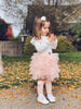 Pink and Peach Knee High Socks with Poms - Petit Maison Kids