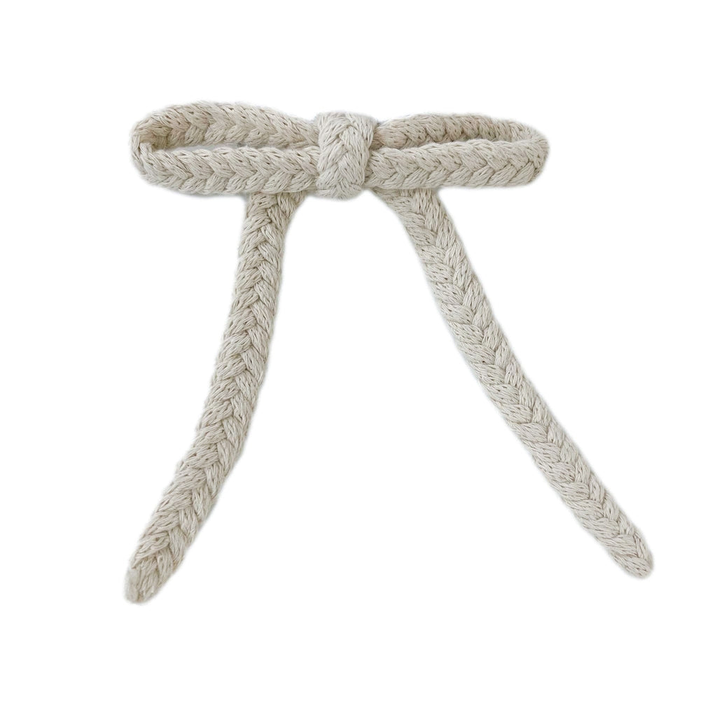 Beige Braid Knit Hair Clip - Petite Maison Kids