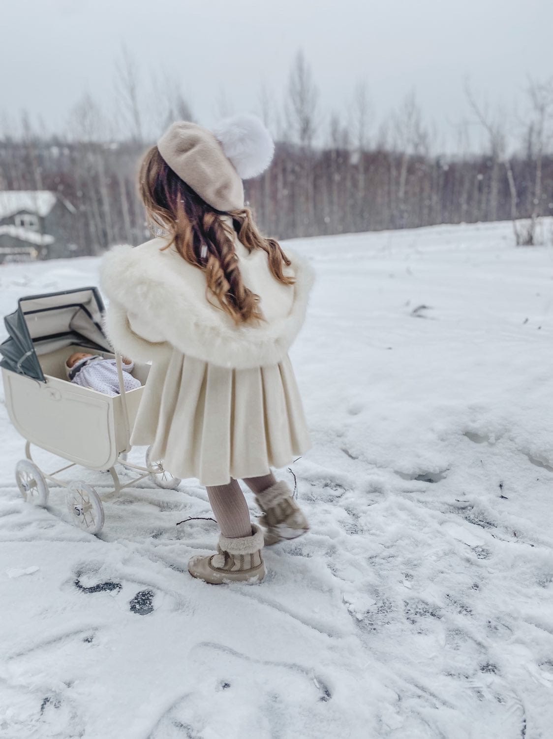 Cream Wool Beret - Petite Maison Kids