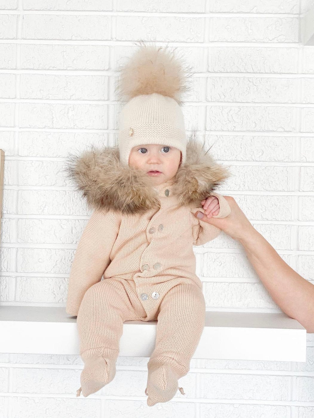 Oatmeal Cashmere Aviator Hat - Petite Maison Kids