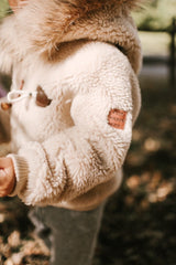 Shearling Camel Bomber Coat Faux Fur - Petite Maison Kids