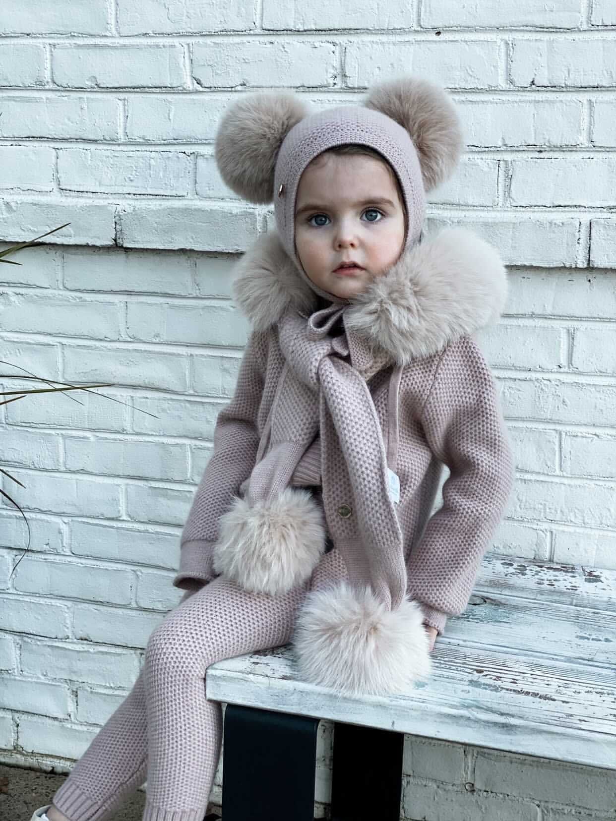 Honeycomb Dusty Pink Cashmere Pram Coat - Petite Maison Kids