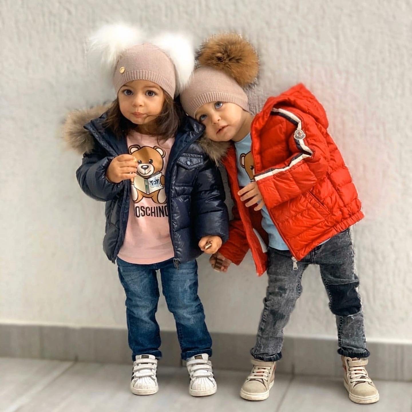 Sasha Double Pom Angora Beanie Hat - Petite Maison Kids