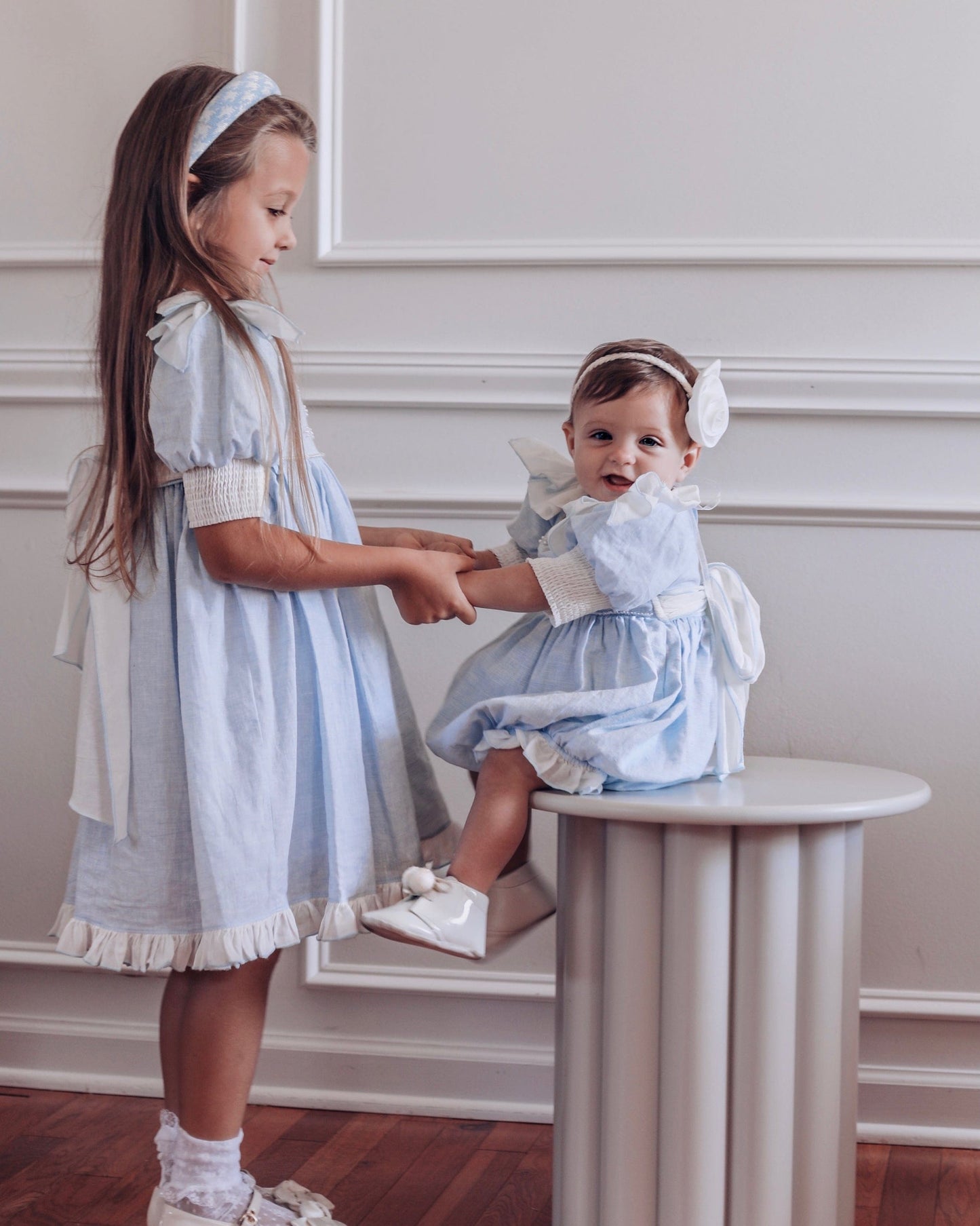 Charlotte Baby Blue Romper - Petite Maison Kids