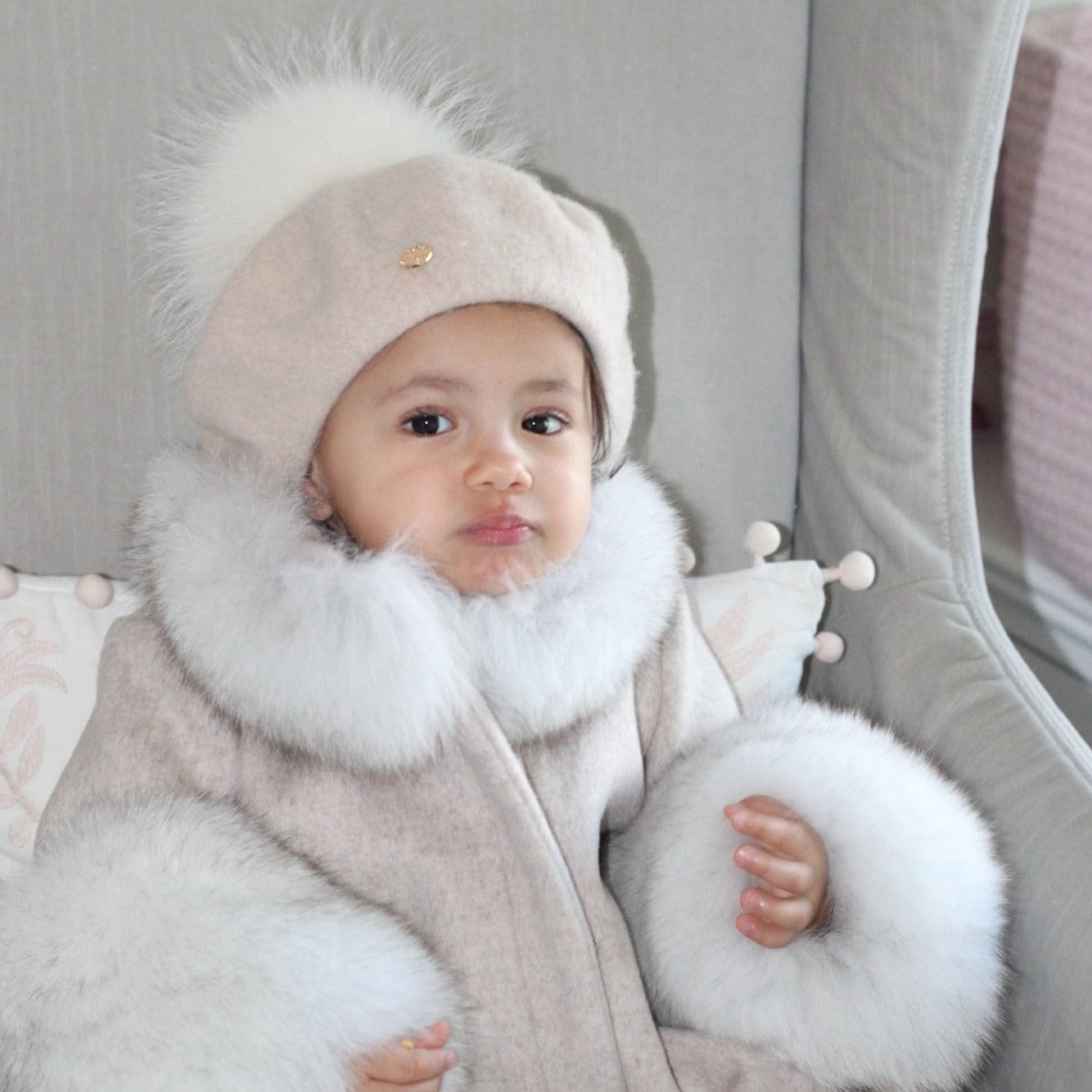 Cream Wool Beret - Petite Maison Kids