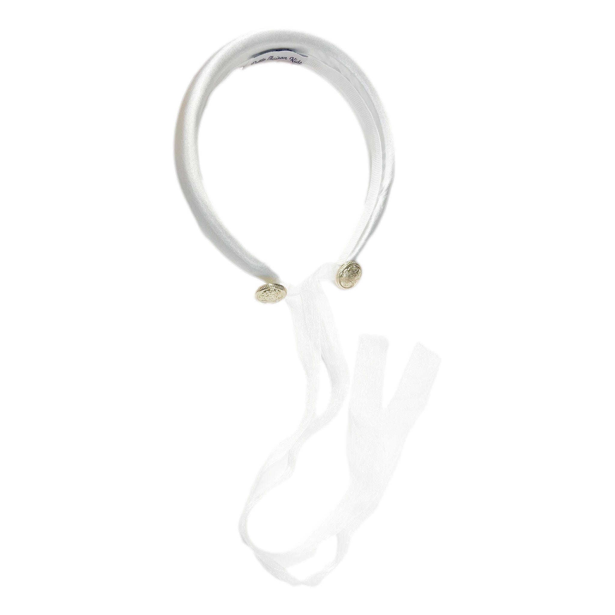 White Satin Headband - Petite Maison Kids