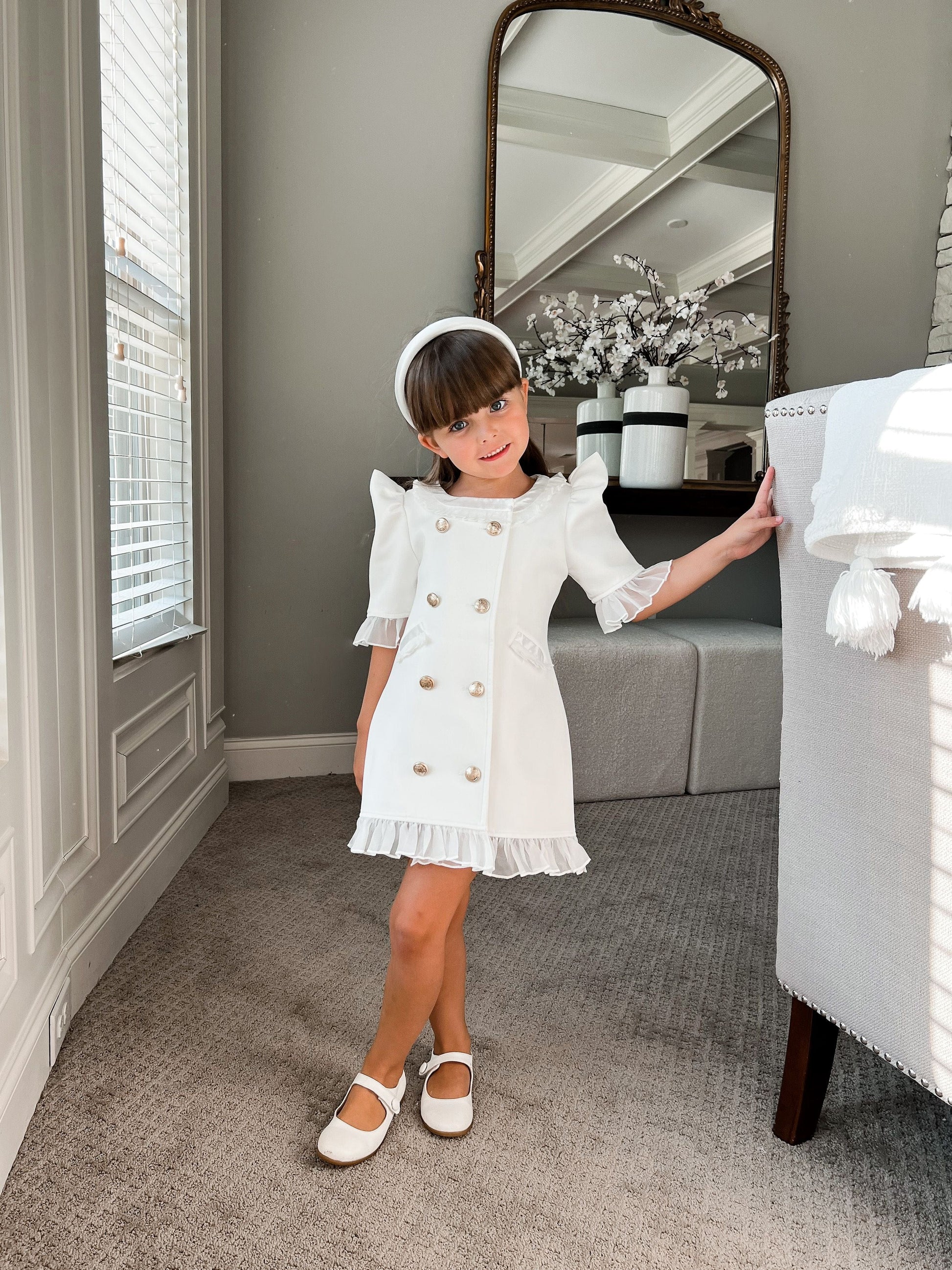 White Tuxedo Dress - Petite Maison Kids