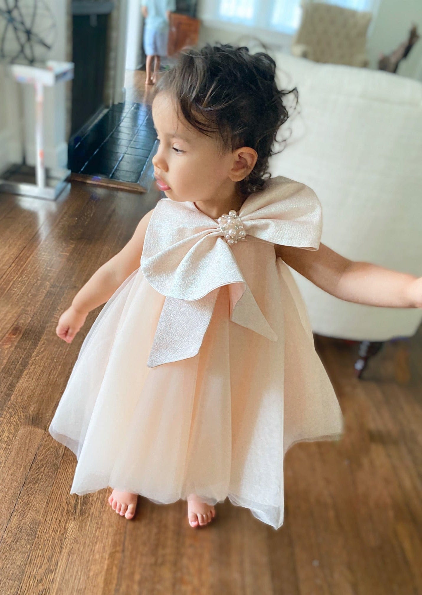 Jackie Peach Dress - Petite Maison Kids