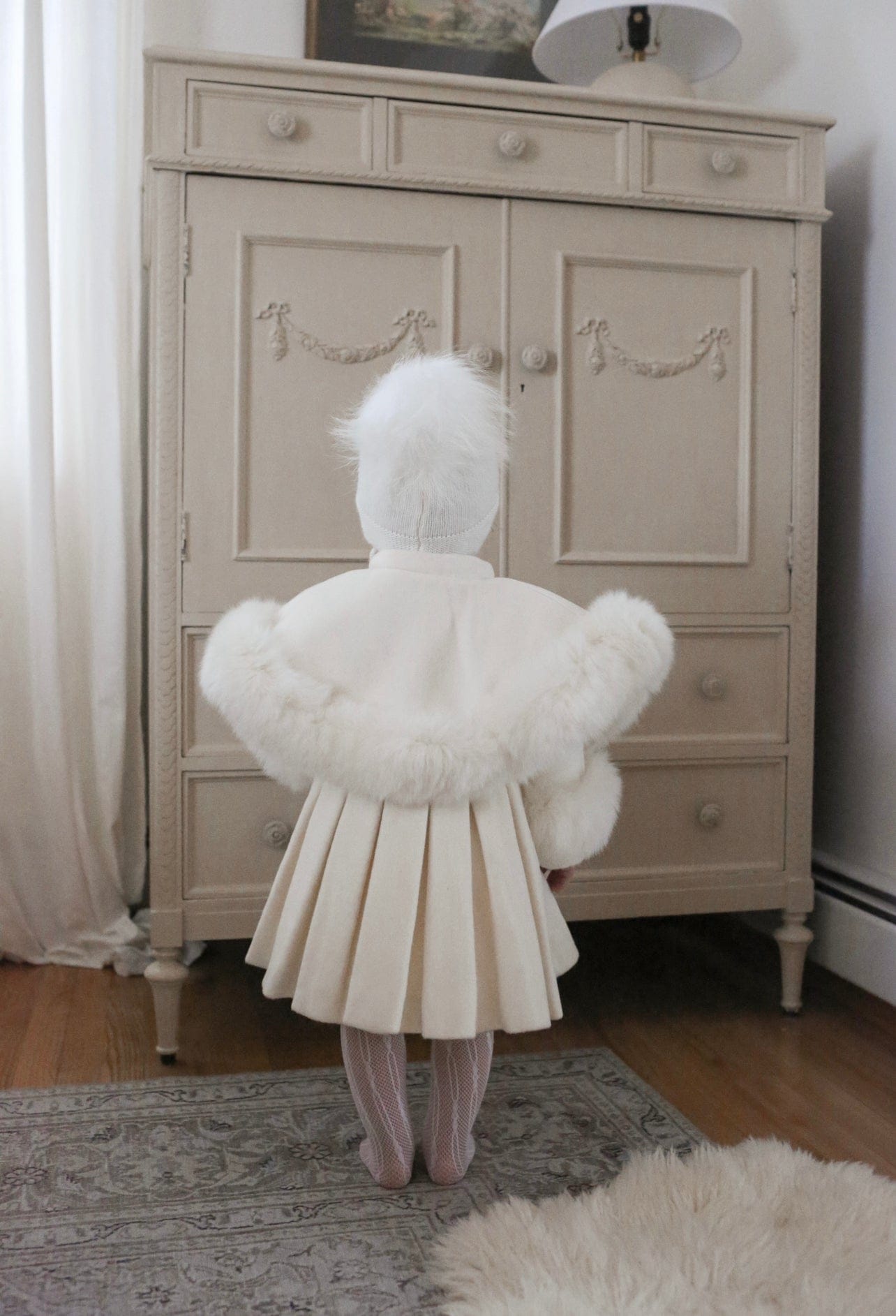 Evie Ivory Wool Capelet - Petite Maison Kids