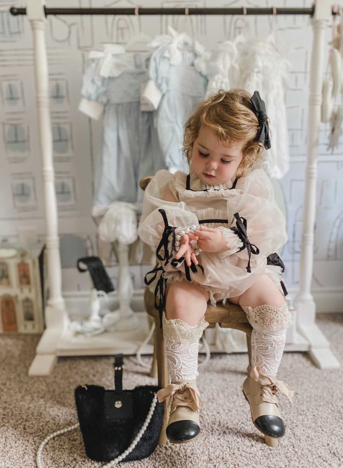 Coco Caramel Tulle Romper - Petite Maison Kids