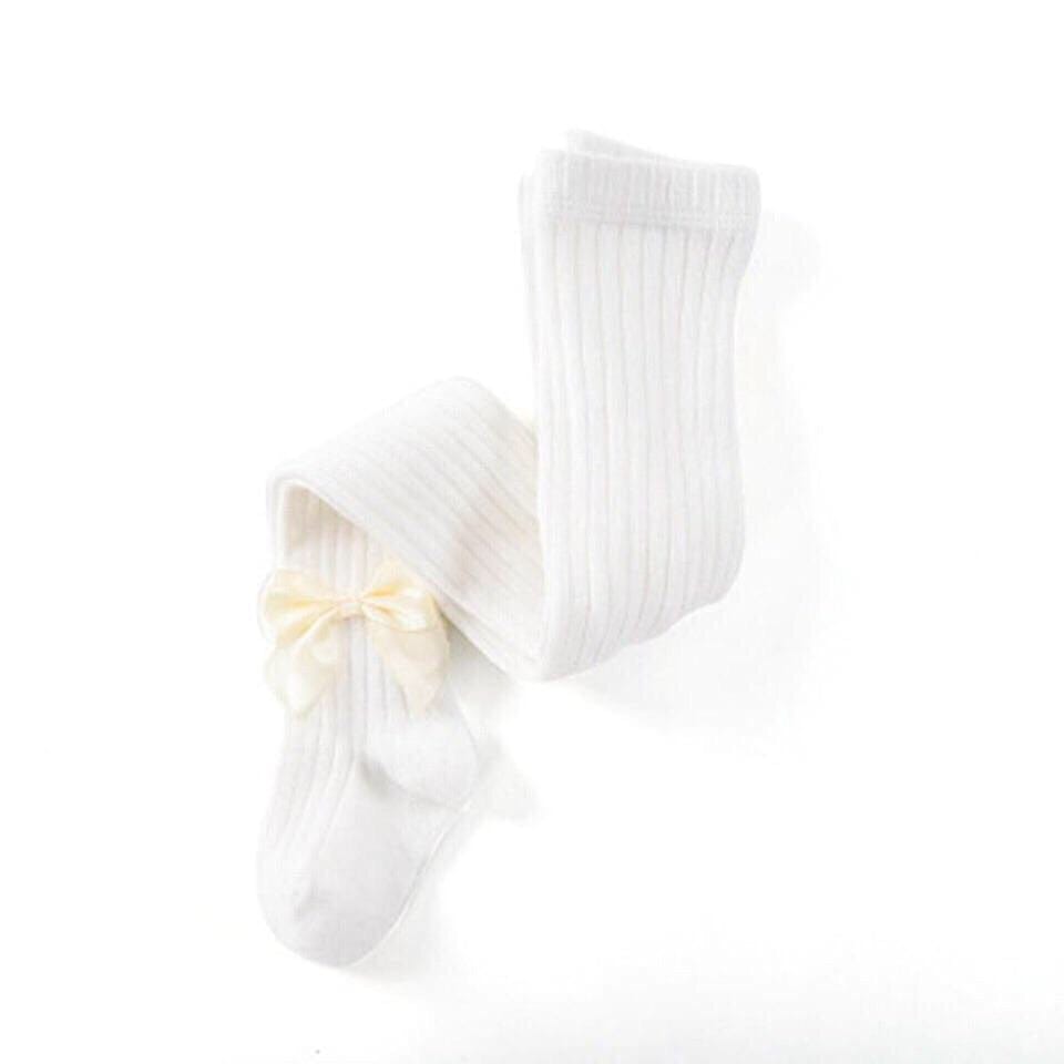 Ribbed Tights with Bows - Petit Maison Kids