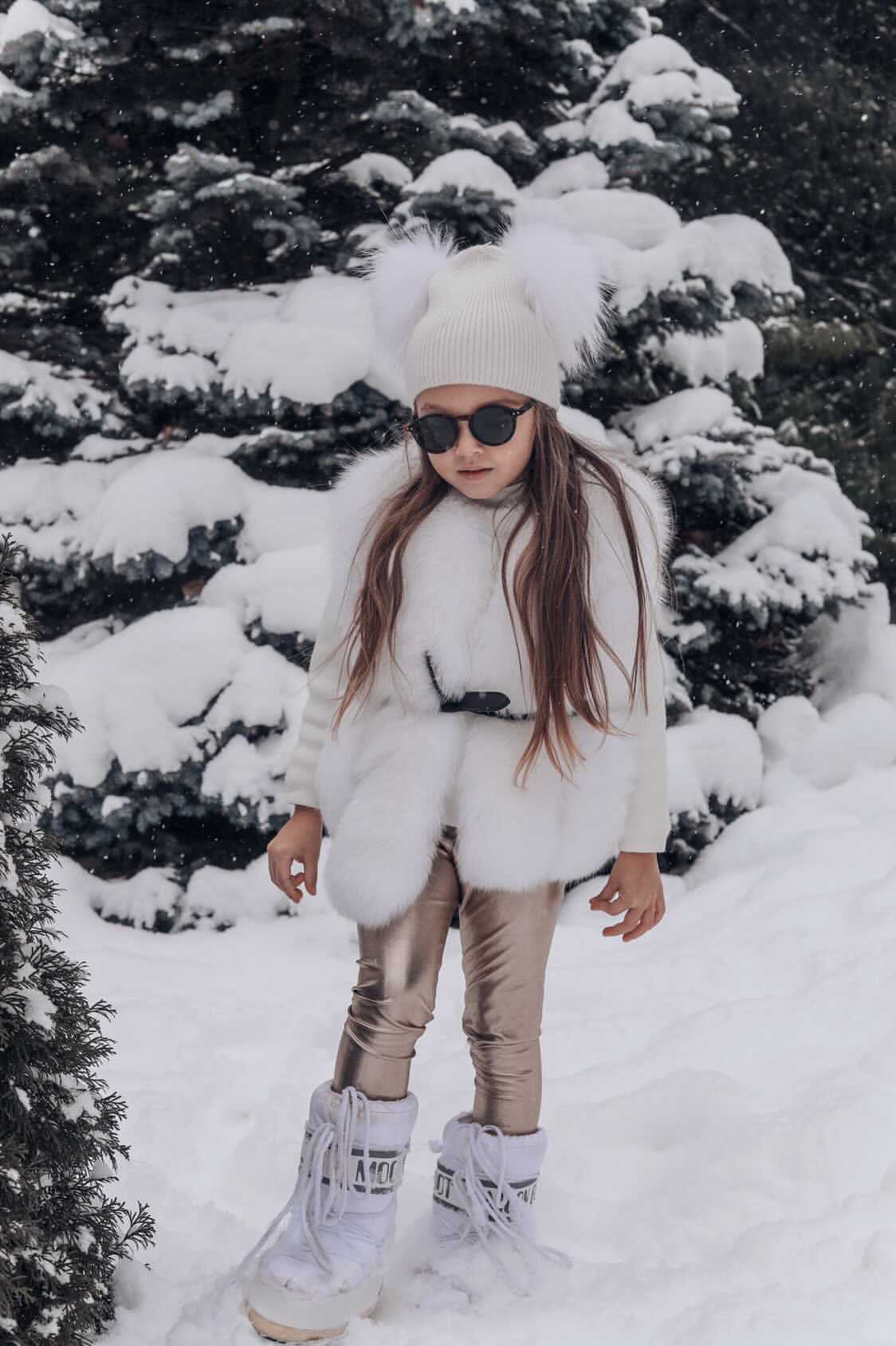 Luxurious White Fox Vest - Petite Maison Kids