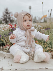 Dusty Pink Cashmere Teddy Hat - Petite Maison Kids