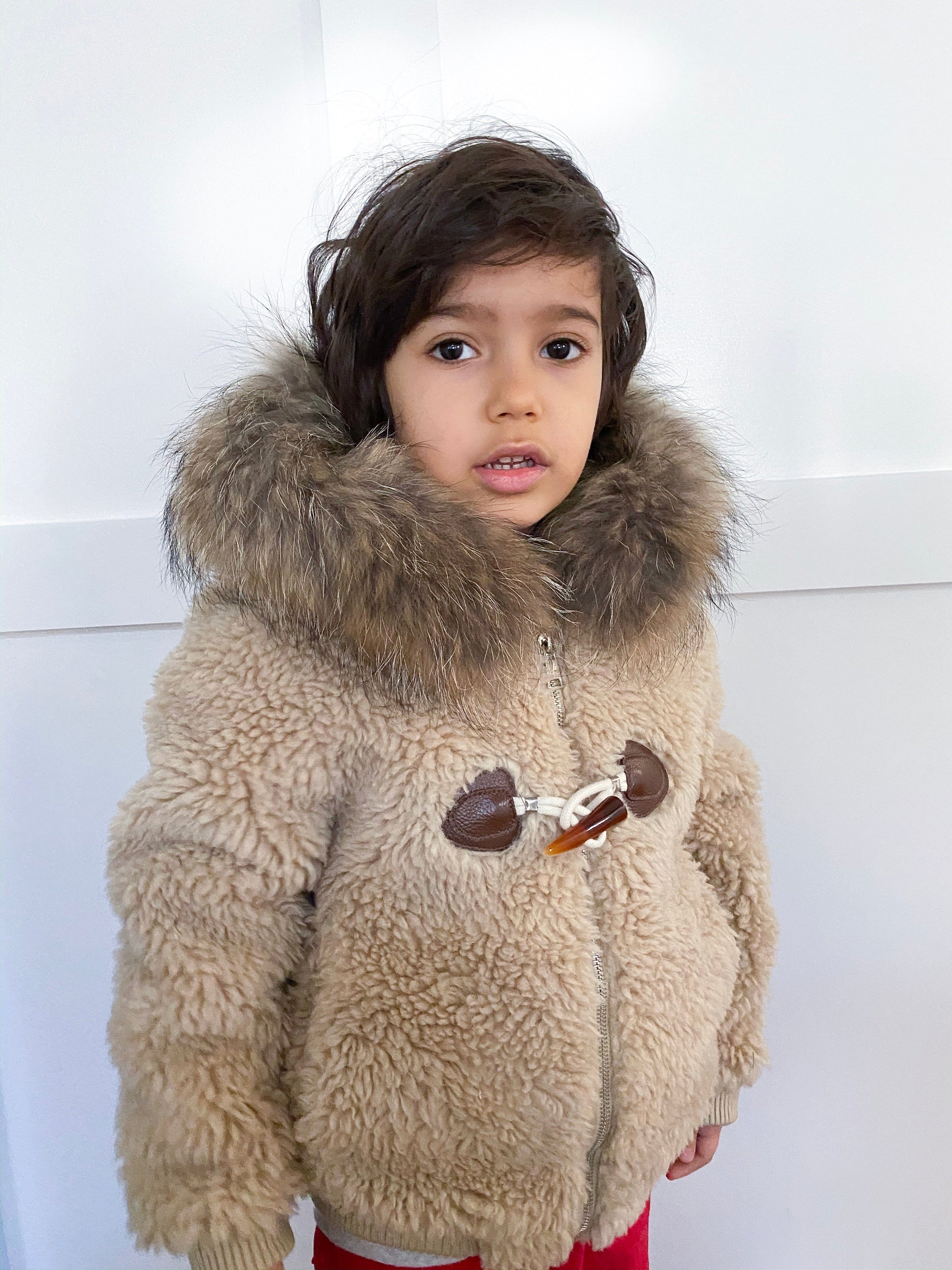 Shearling Teddy Camel Coat PRE-ORDER - Petit Maison Kids