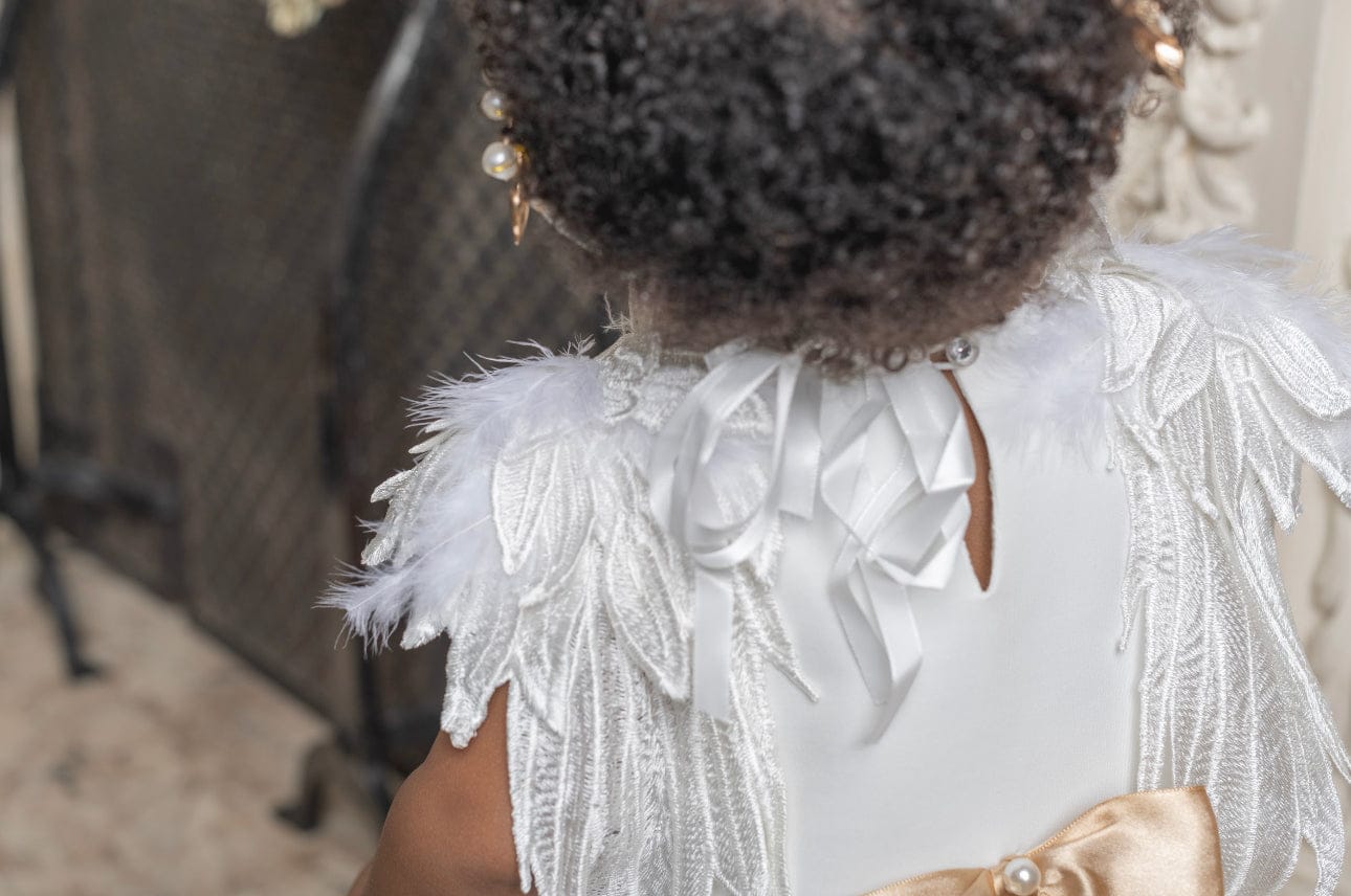 Angelina White Feather Wings Dress - Petite Maison Kids