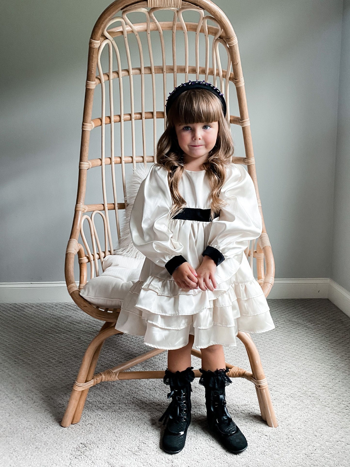 Evangeline Satin Dress - Petite Maison Kids