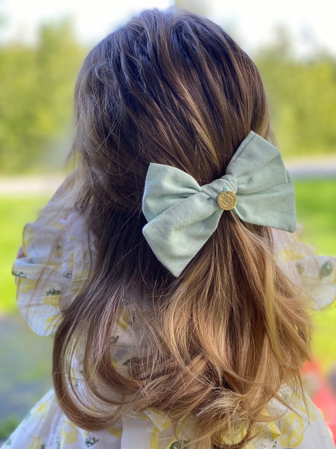 Emma Linen Hair Bow - Petite Maison Kids