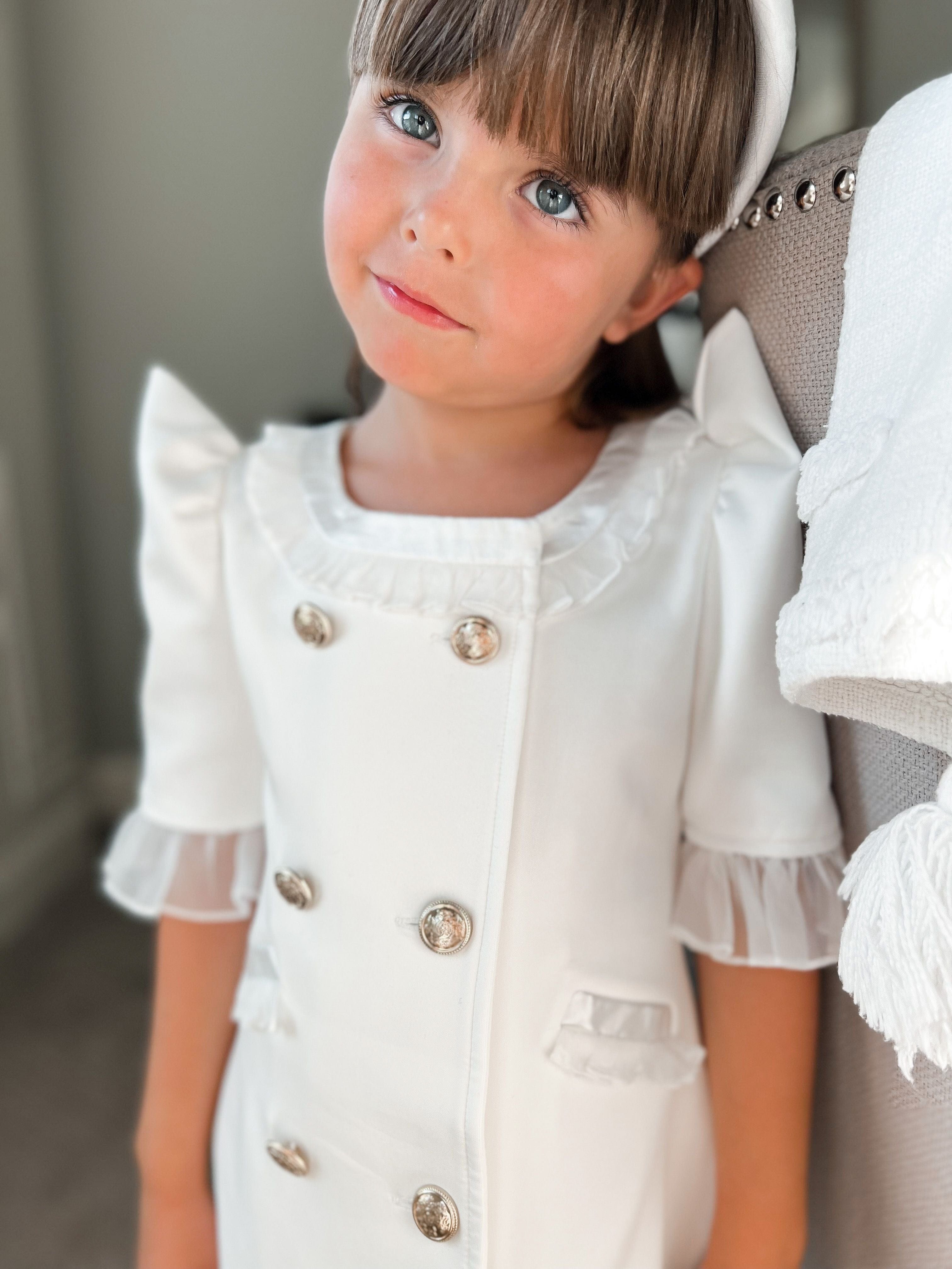 White Tuxedo Dress - Petite Maison Kids