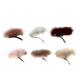 Triple Mink Pom Hair Clip - Petit Maison Kids