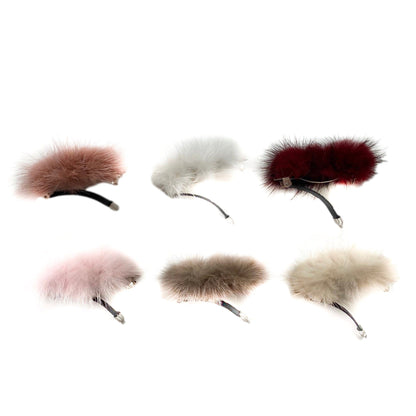 Triple Mink Pom Hair Clip - Petit Maison Kids