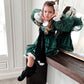 Aurora Royal Green Velour Dress - Petite Maison Kids