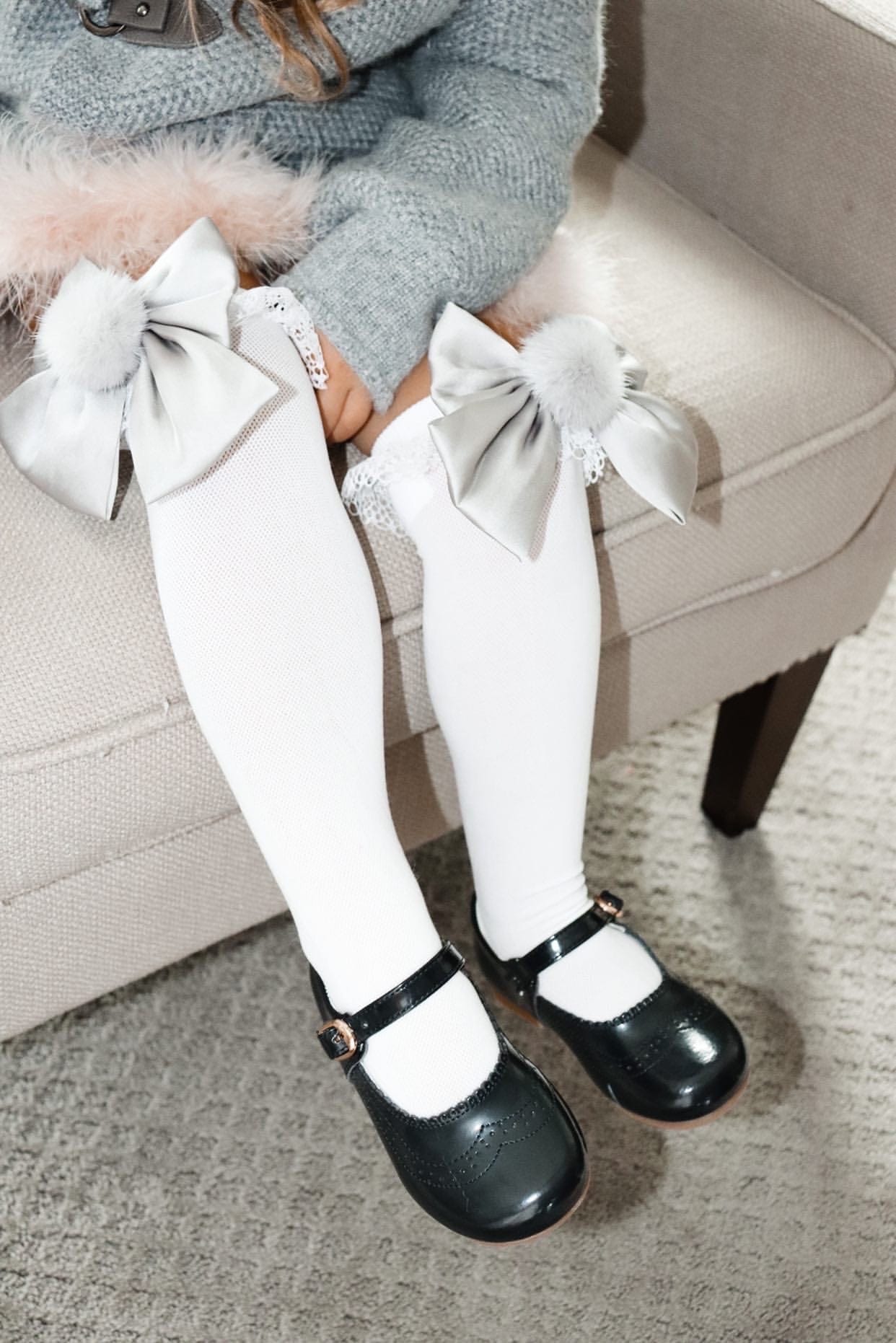 Lana Ruffle Socks with Poms and Bows - Petite Maison Kids